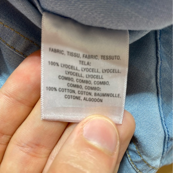 Anthropologie Holding Horses Chambray Crochet Buttoned Sleeveless Blue Top Size4 - Picture 14 of 15